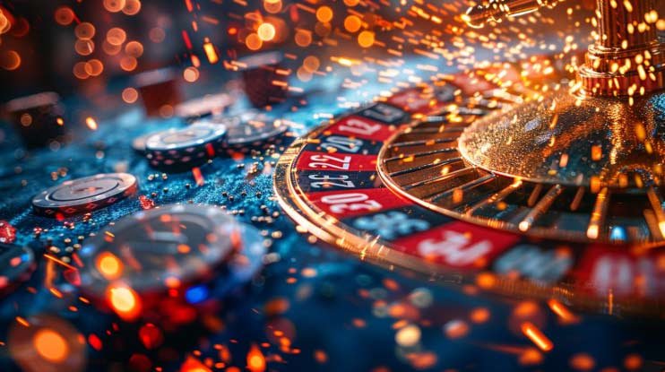 Antarmuka taruhan French Roulette biru77 menampilkan tata letak chip dan opsi La Partage En Prison