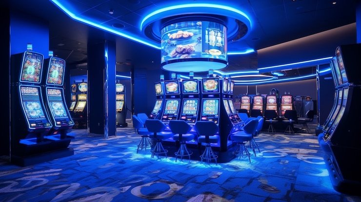 Antarmuka aplikasi biru77 menampilkan game dan opsi pembayaran